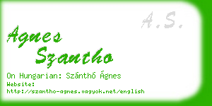 agnes szantho business card